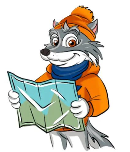 Zampese Viaggi mascotte Zampy lupetto